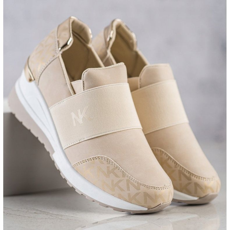 SHELOVET Csúsztatható bézs színű cipők 2