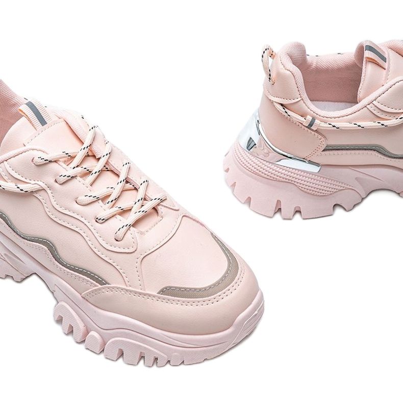 Rózsaszín cipők vastag Desiare talpon 1