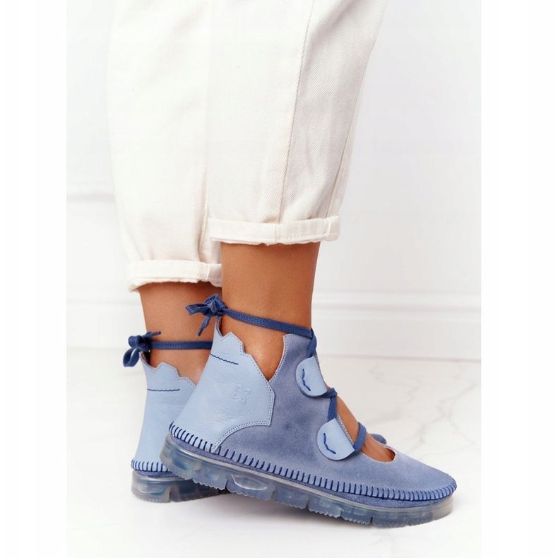 Női bőrcsizma Maciejka Blue 04457-06 kék sokszínű 2