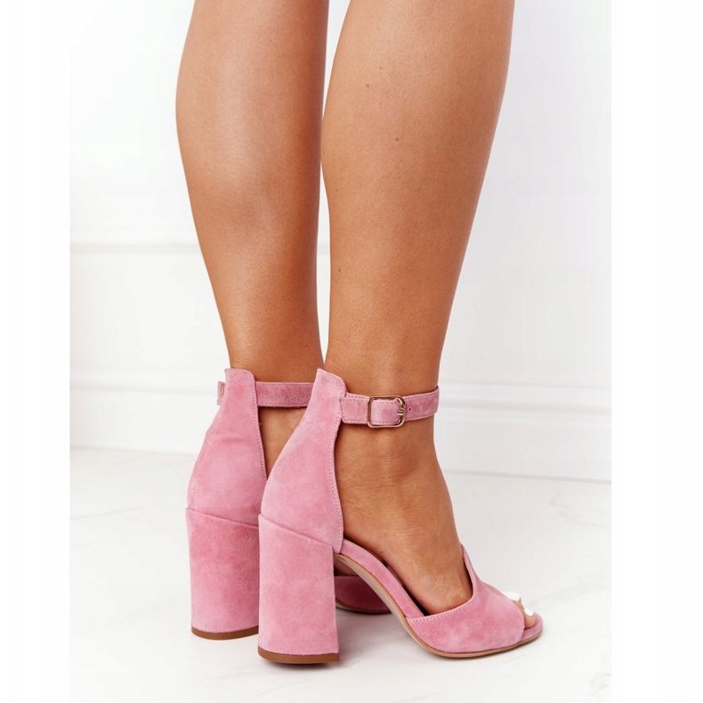 PV3 Velúr szandál sarkán Rózsaszín Visconi 4361537 2