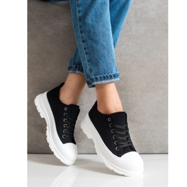 SHELOVET Fekete cipők a platformon 1