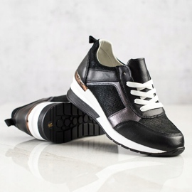 VINCEZA Glitter Cipők fekete 2