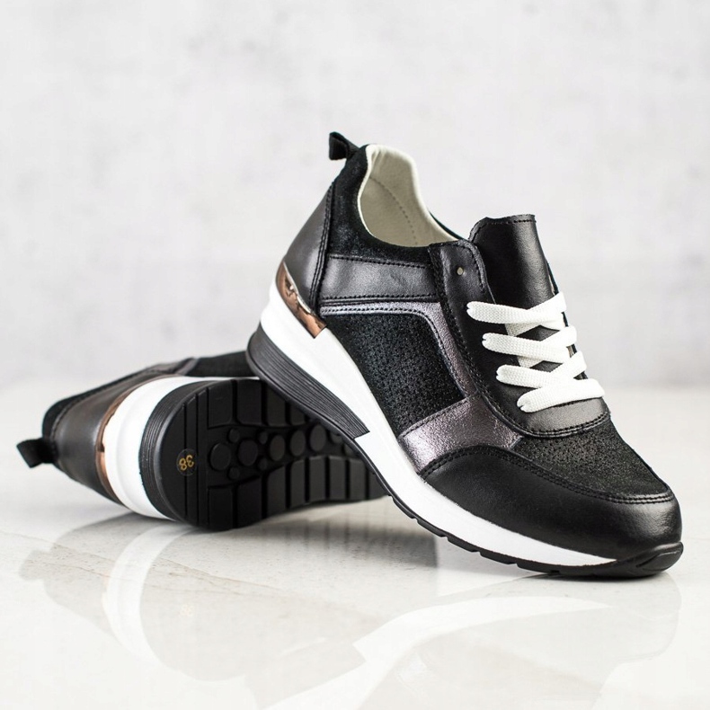 VINCEZA Glitter Cipők fekete 2