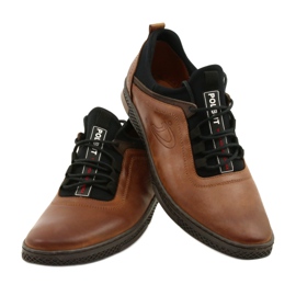 Polbut Férfi bőr alkalmi cipő K24 1337 barna 4