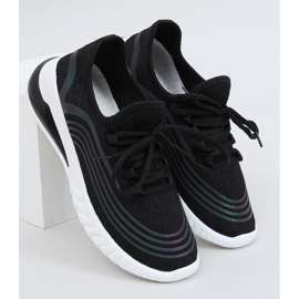 Fekete 3436 Fekete zokni sportcipő 1