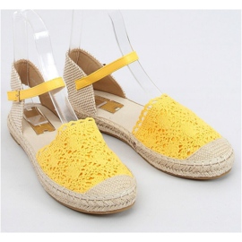 LX201 Sárga mézes csipke espadrilles bézs 1