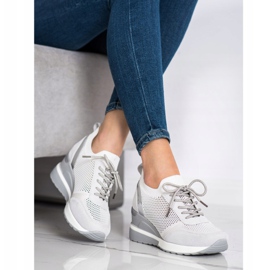 VINCEZA áttört cipők szürke 1