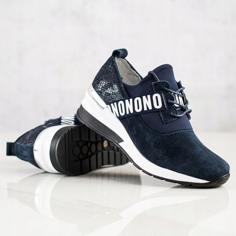 Filippo Bőr ék cipők sötétkék 1