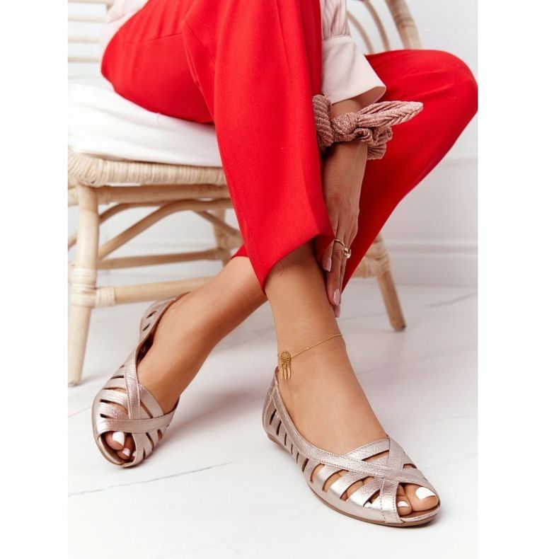 Bőr Maciejka Arany balerinák 04506-25 aranysárga 1 Bőr Maciejka Arany balerinák 04506-25 aranysárga 1