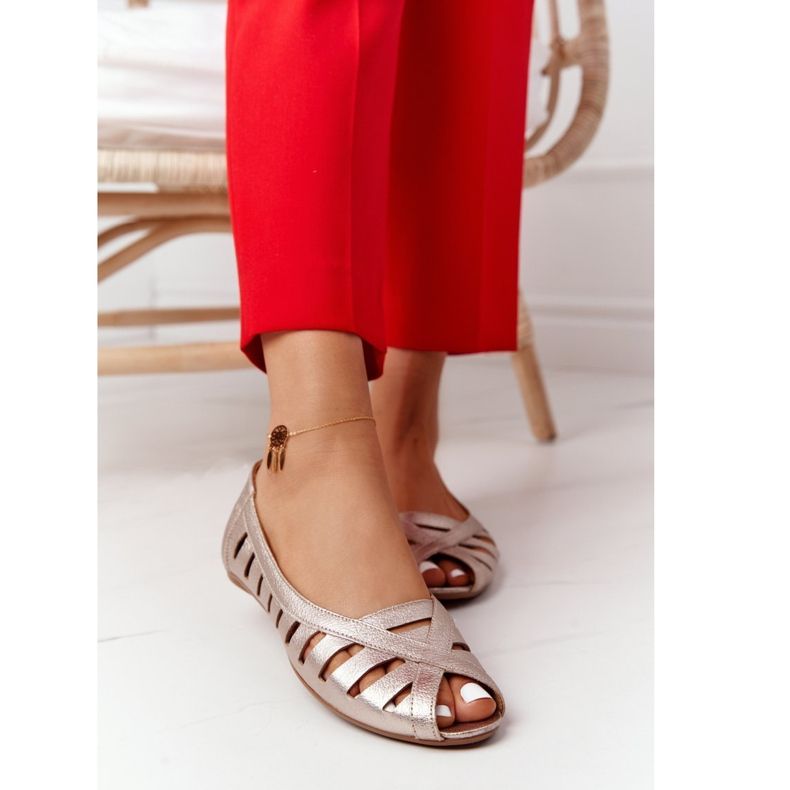 Bőr Maciejka Arany balerinák 04506-25 aranysárga 2 Bőr Maciejka Arany balerinák 04506-25 aranysárga 2