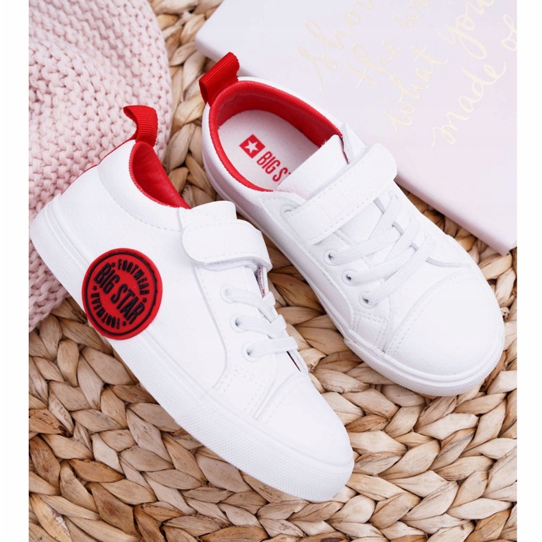 Gyermekcipők Gyerekek Big Star tépőzárral Fehér FF374088 piros 2