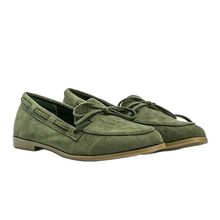 Zöld mokaszinok Kierra öko-velúrból 1