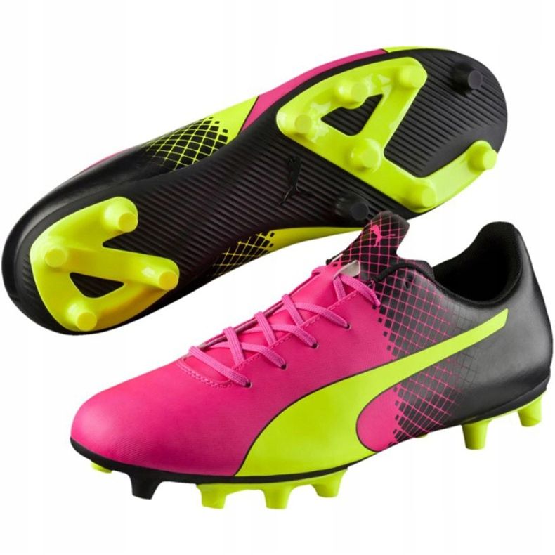 Puma evoSPEED 5.5 Tricks Fg M 10359601 futballcipő sárga, sárga, rózsaszín sárga 1