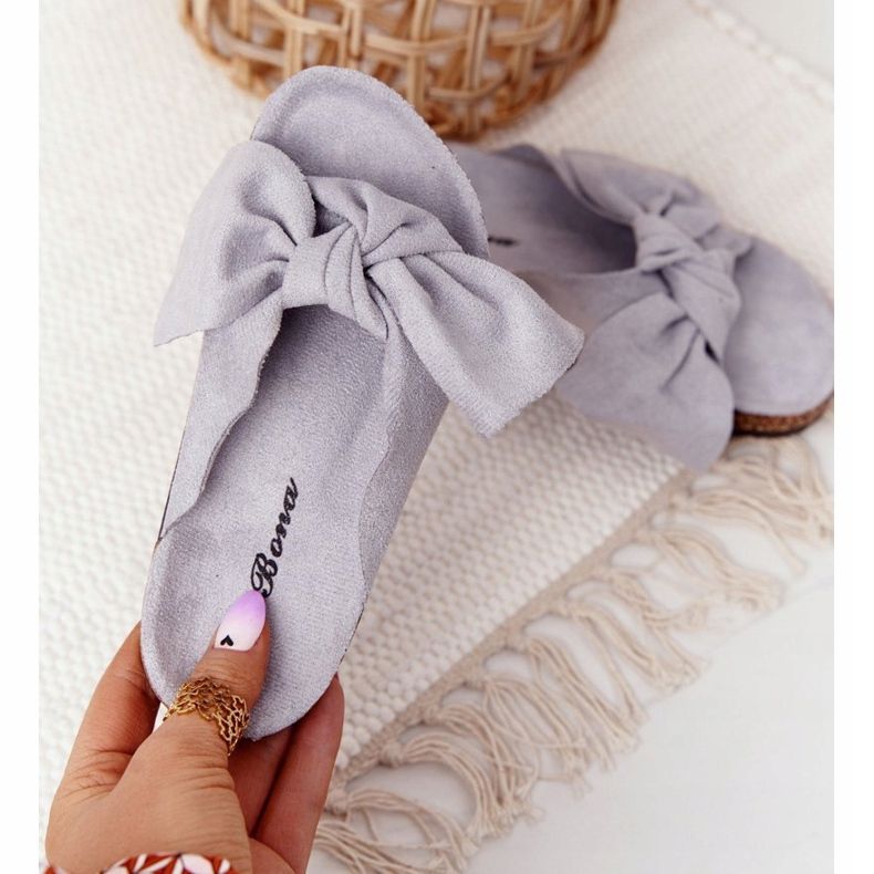 PB2 Gyermek szürke papucs a parafa kis Wendy -n 1