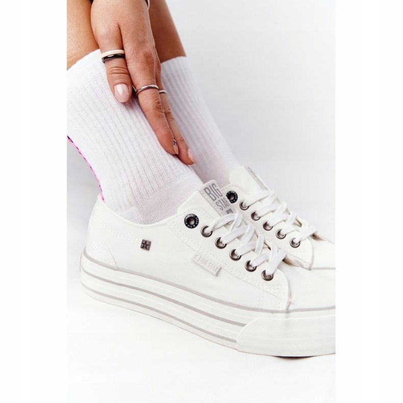 Női cipők a Big Star HH274052 fehér platformon 1