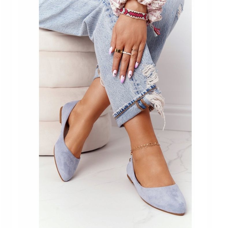 Velúr balerinák Sergio Leone BL622 Blue kék 2