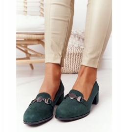 Suede szivattyúk a sarkán Sergio Leone PB148 Green zöld 2