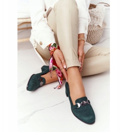 Suede szivattyúk a sarkán Sergio Leone PB148 Green zöld 1