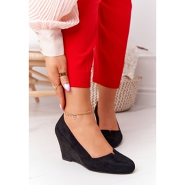 Suede szivattyúk az ék Sergio Leone PB767 fekete 1