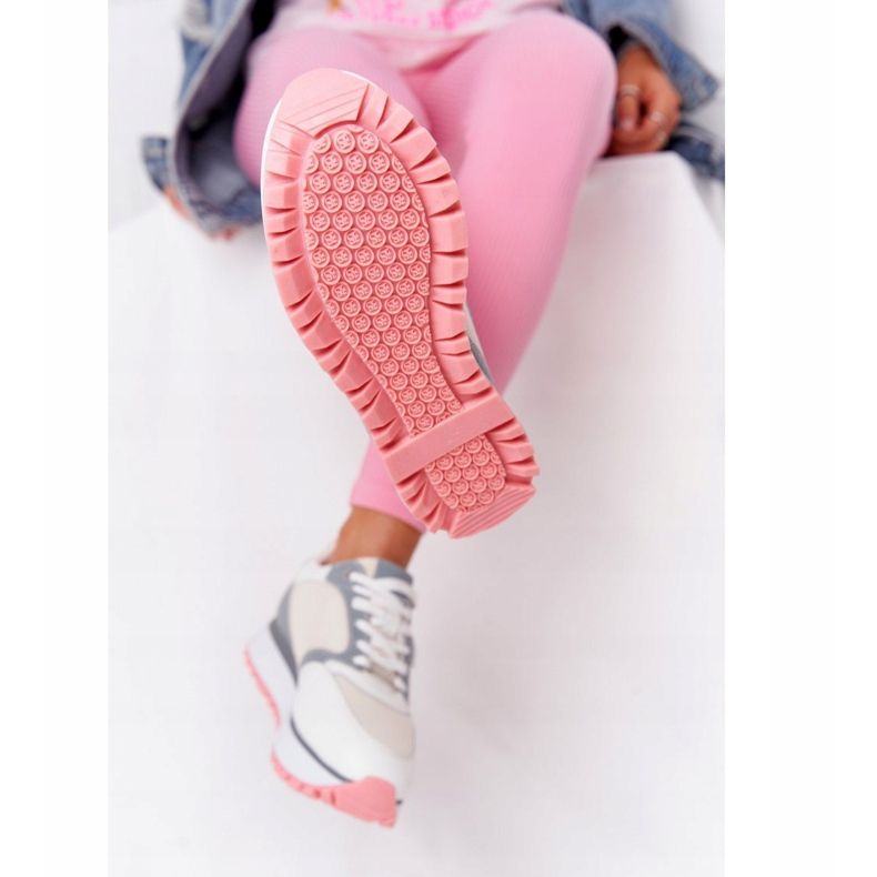 Bőr sportcipő a platformon GOE HH2N4008 Fehér sokszínű 1