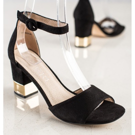 Filippo Szandál dekoratív sarokkal fekete 2