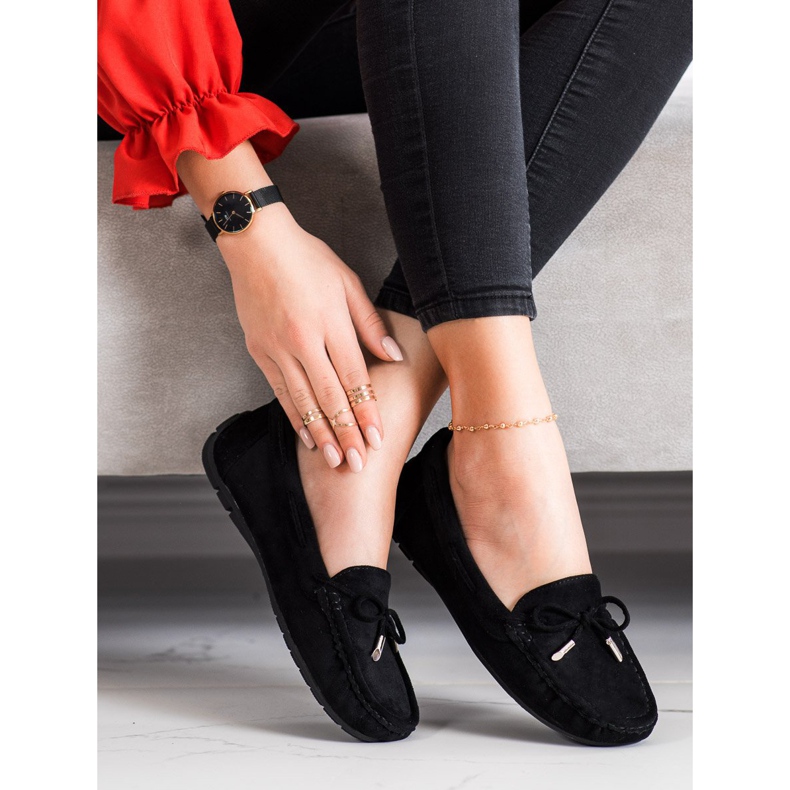 SHELOVET Kényelmes velúr cipók fekete 1