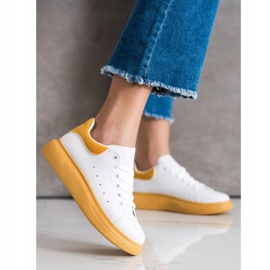 SHELOVET Cipők a sárga platformon fehér 1