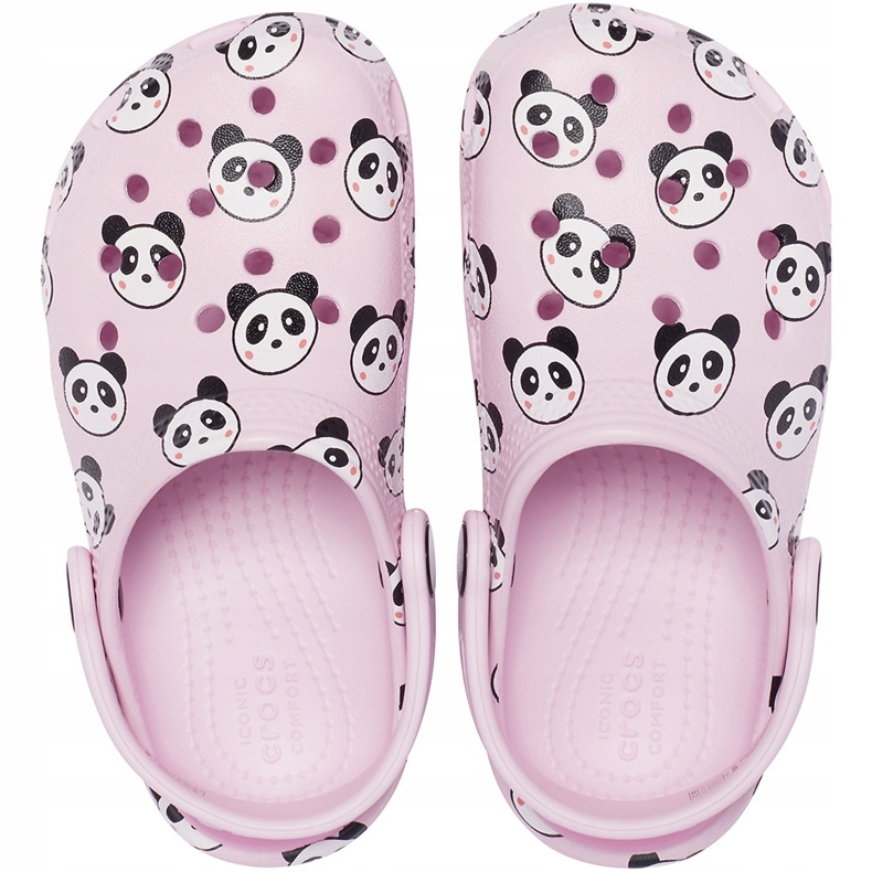 Crocs gyerekeknek Classic Panda Print Clog világos rózsaszín 206999 6GD 1