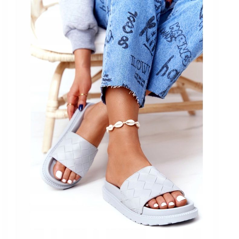 Big Star Női papucs a nagy csillagon HH274688 szürke platform 1