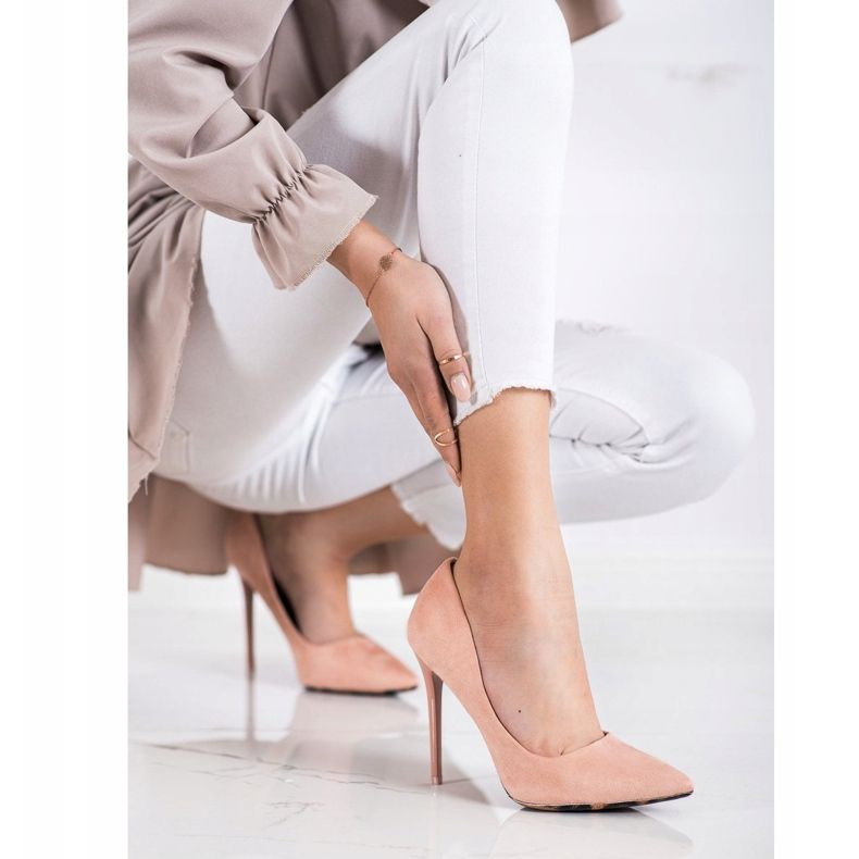 Diamantique Szexi velúr sarok rózsaszín 1