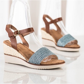 Evento Könnyű fonott szandál Bestseller barna kék 1