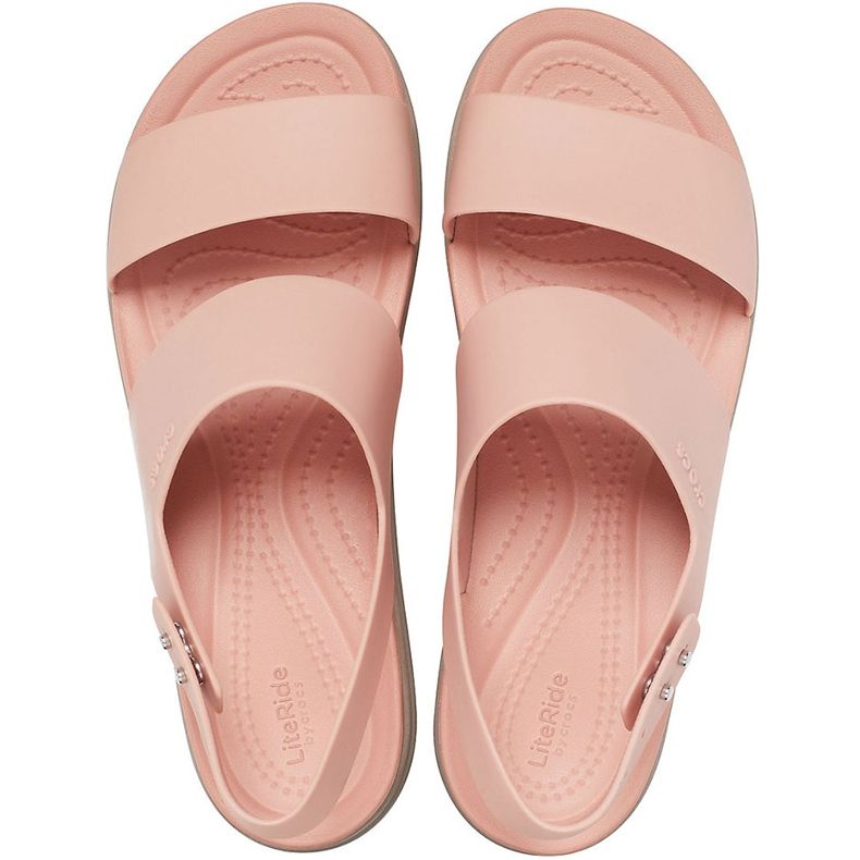 Crocs női szandál Brooklyn Low Wedge rózsaszín-bézs 206453 6RT 1