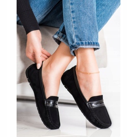 SHELOVET Kényelmes fekete mokaszin 1