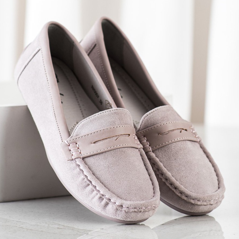 SHELOVET Kényelmes szürke mokaszinok 2 SHELOVET Kényelmes szürke mokaszinok 2