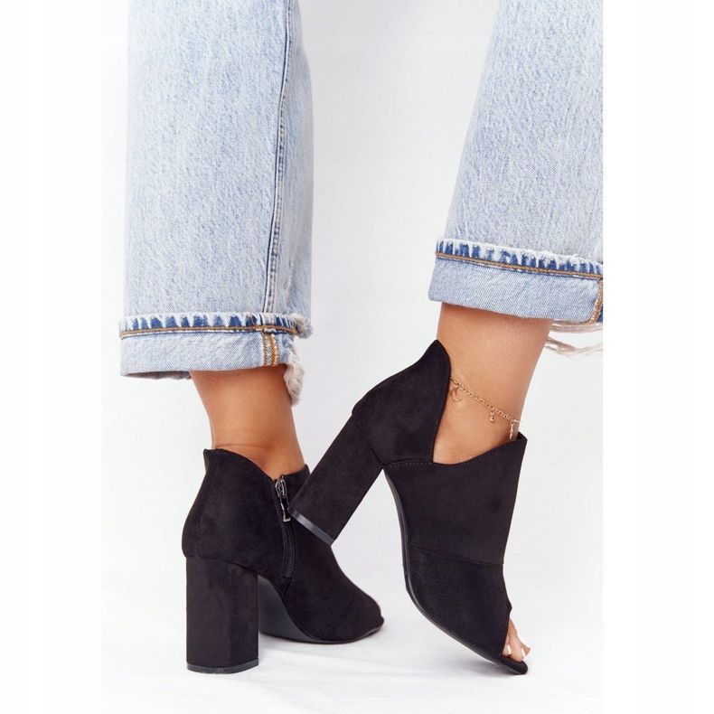 Tavaszi velúr csizma egy postán Vinceza 21-17095 fekete 1