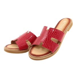 Filippo Női fényes vörös lakkozott papucsok piros 2