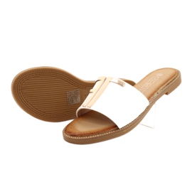 Filippo Divatos női fehér és arany papucs 2