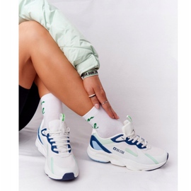 Női sportcipő Memory Foam Big Star HH274810 Fehér-zöld kék 1
