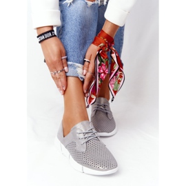 EVE Női bőr sportcipő Szürke napi kirándulás ezüst 2