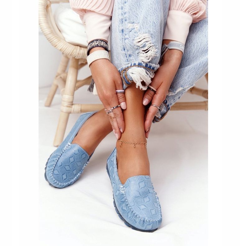 Rio Flore Környezetbarát Bőr Cipők Kék 2