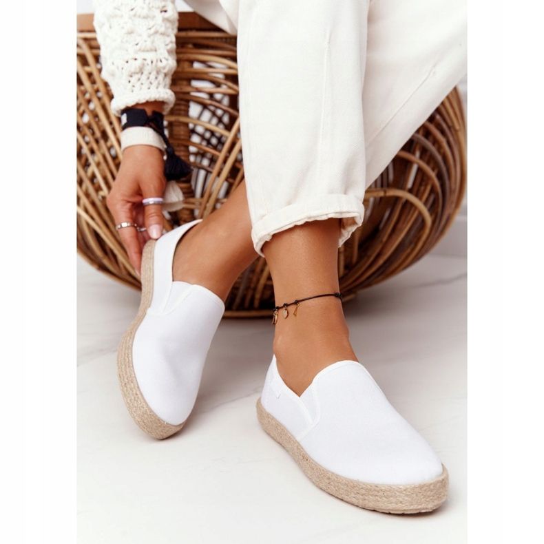 Espadrilles fonott talpon Big Star DD274015 Fehér 2