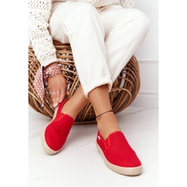 Big Star Piros espadrillák fonott talpú nagycsillagon DD274018 1