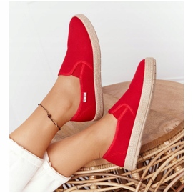 Big Star Piros espadrillák fonott talpú nagycsillagon DD274018 2