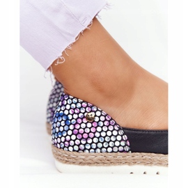 Maciejka 05056-01 Fekete bőr balerinák sokszínű 1