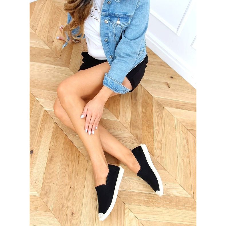 Fekete női espadrillák 7105 Fekete 2