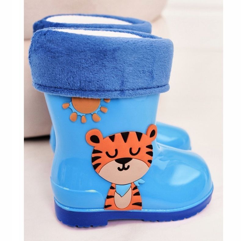 Gyermek kék szigetelt galoshes tigris 1