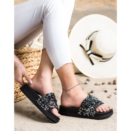 Seastar Divatos kristálypapucs fekete 1