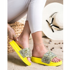 Seastar Divatos kristály papucs ezüst sárga 1