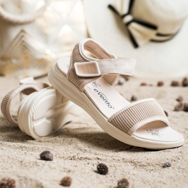 Kényelmes tépőzáras szandál Evento 20SD88-2022 bézs 1