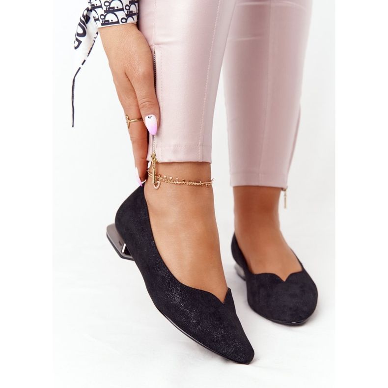 Balerinák Ezüst sarkú Vinceza 21-10601 Fekete sokszínű 2